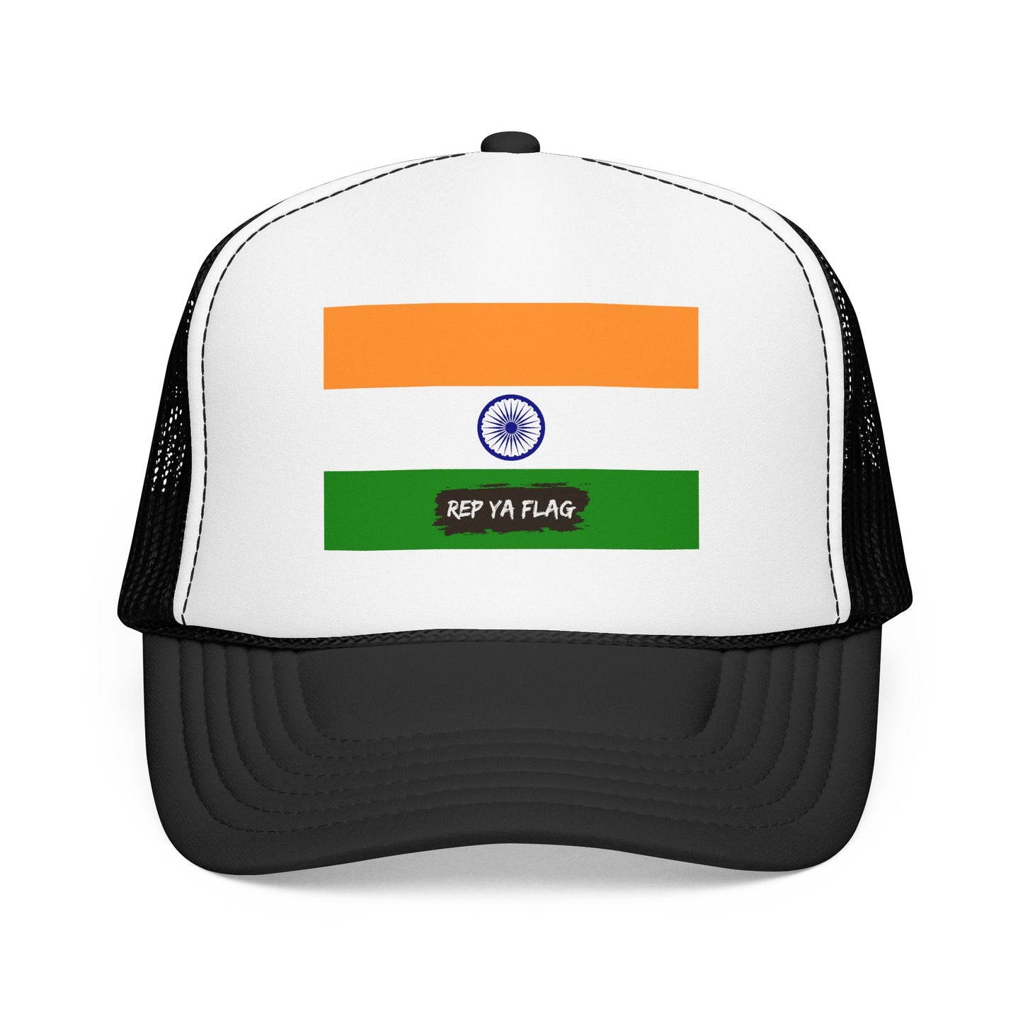 India Flag Foam Trucker Hat | Indian Pride Snapback Cap | Rep Ya Flag