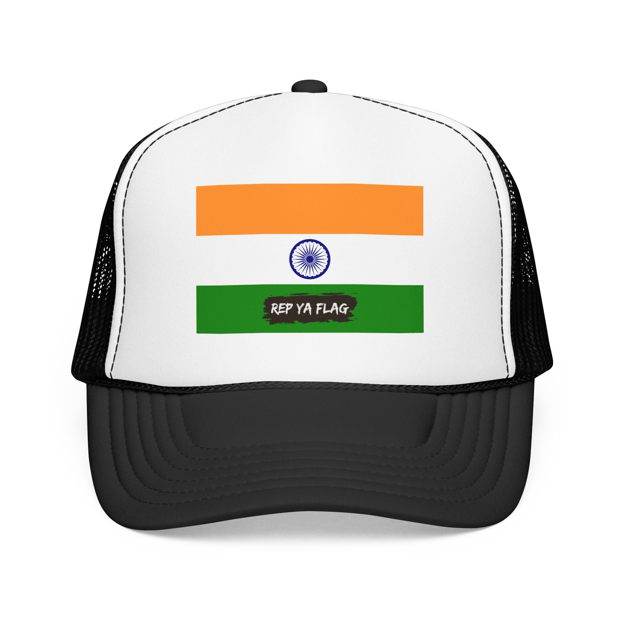 India Flag Foam Trucker Hat | Indian Pride Snapback Cap | Rep Ya Flag