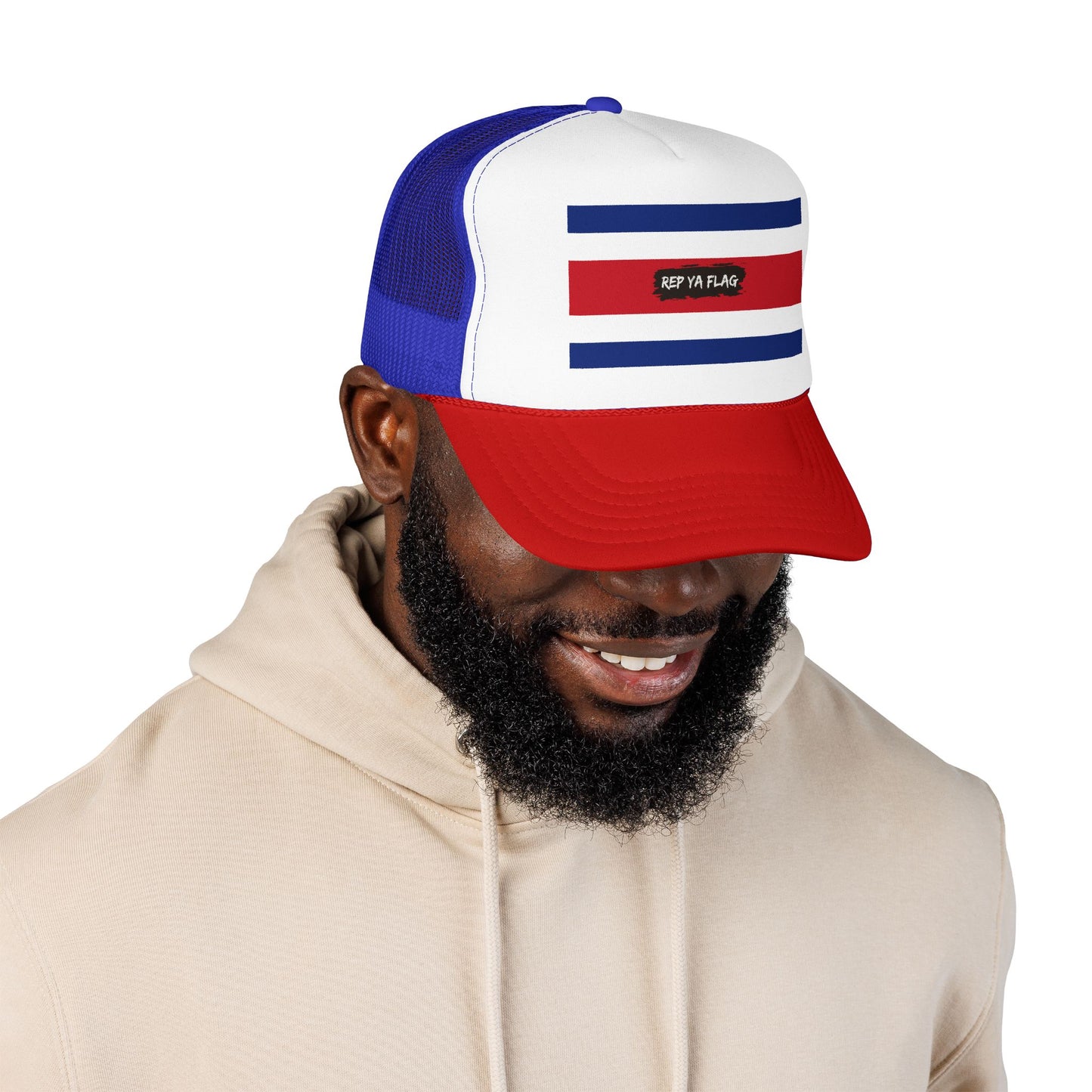 Costa Rica Flag Foam Trucker Hat | Costa Rican Pride Snapback Cap | Rep Ya Flag
