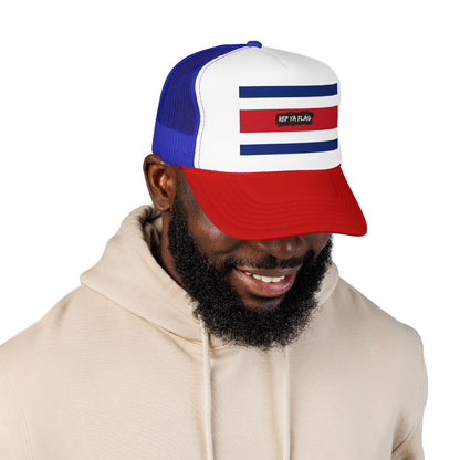 Costa Rica Flag Foam Trucker Hat | Costa Rican Pride Snapback Cap | Rep Ya Flag
