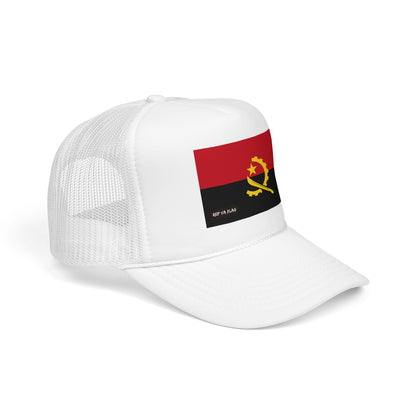 Angola Flag Foam Trucker Hat | Angolan Pride Snapback Cap | Rep Ya Flag