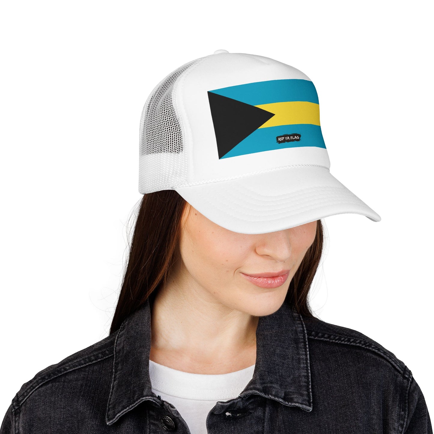Bahamas Flag Foam Trucker Hat | Bahamian Pride Snapback Cap | Rep Ya Flag