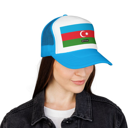 Azerbaijan Flag Foam Trucker Hat | Azerbaijani Pride Snapback Cap | Rep Ya Flag