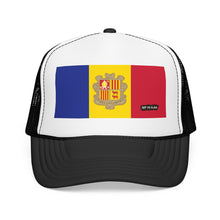 Andorra Flag Foam Trucker Hat | Andorran Pride Snapback Cap | Rep Ya Flag