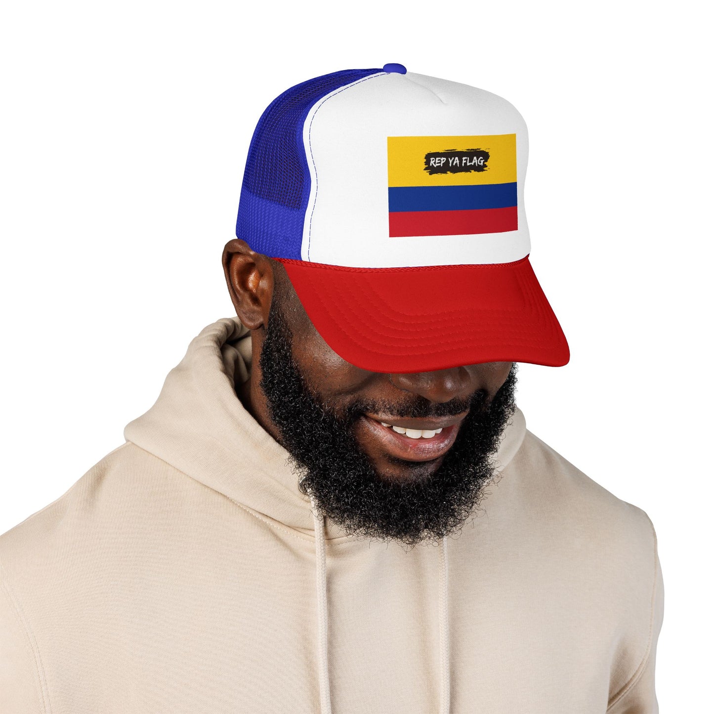 Colombia Flag Foam Trucker Hat | Colombian Pride Snapback Cap | Rep Ya Flag