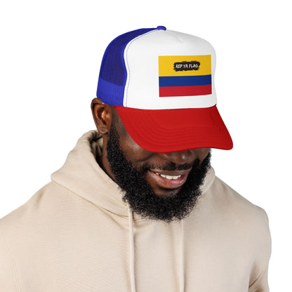 Colombia Flag Foam Trucker Hat | Colombian Pride Snapback Cap | Rep Ya Flag