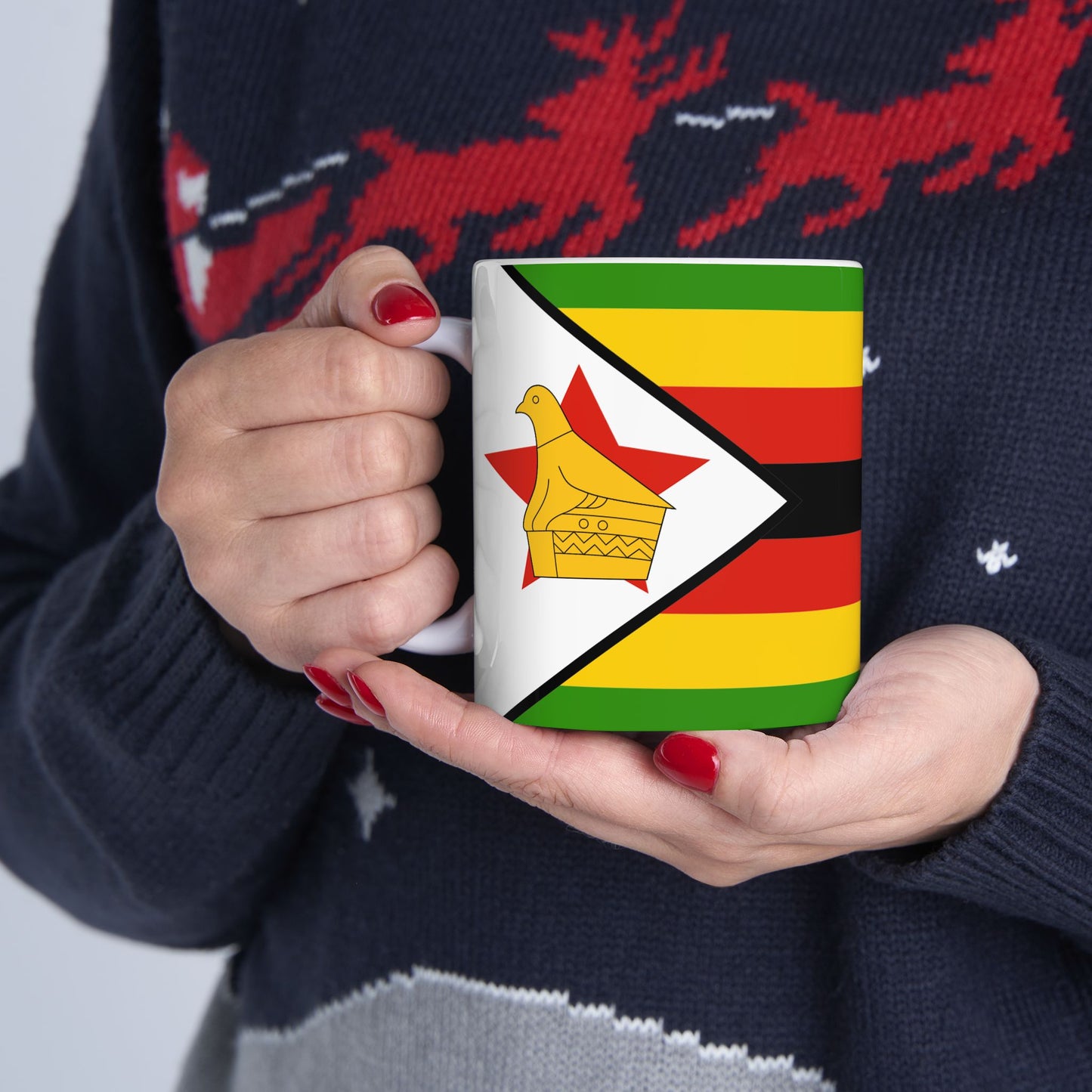 Zimbabwe Flag Mug Ceramic Coffee Cup | 11oz 15oz | Rep Ya Flag