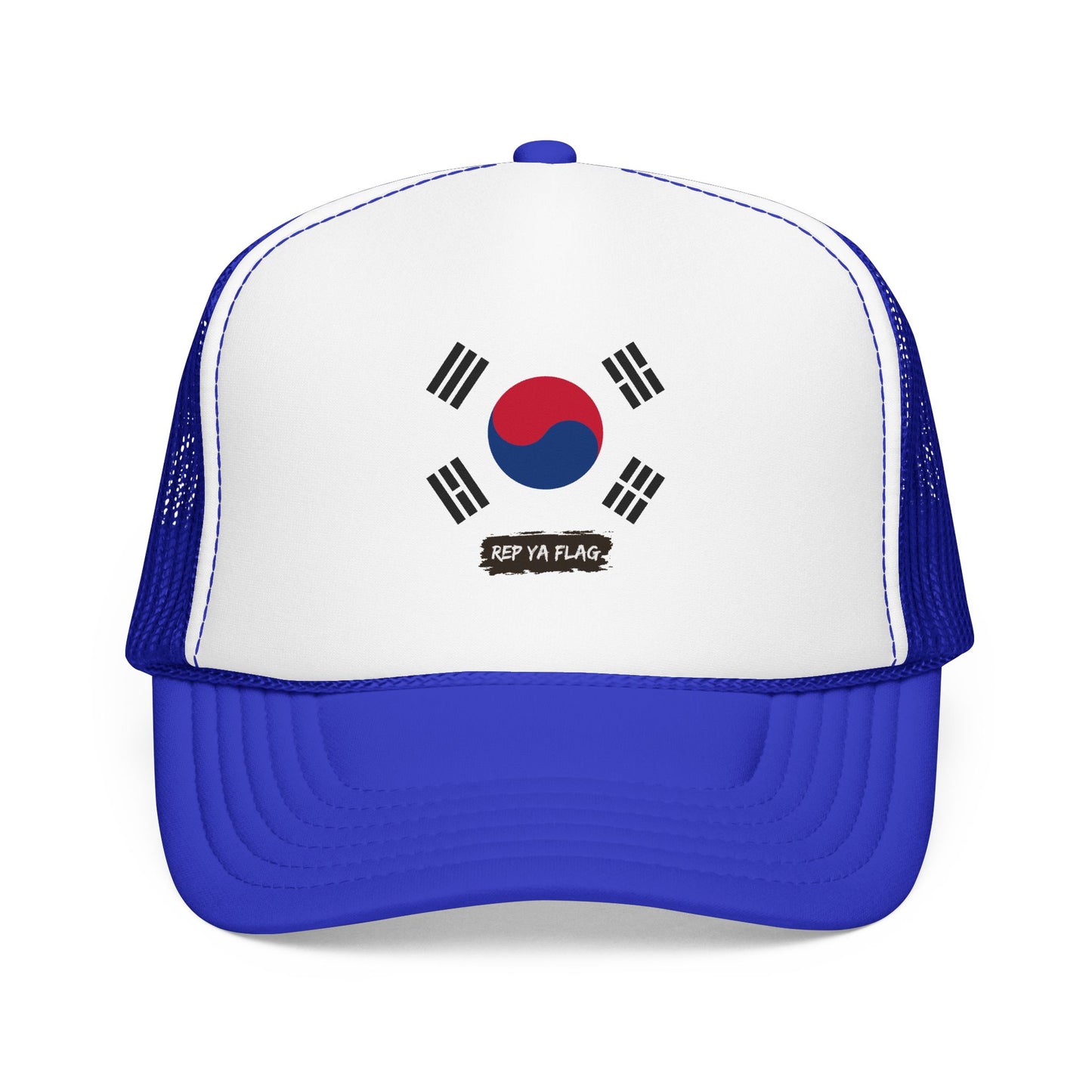 South Korea Flag Foam Trucker Hat | Korean Heritage Snapback Cap | Rep Ya Flag