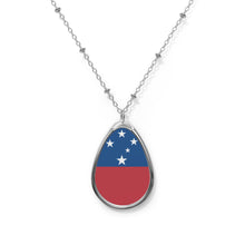 Samoa Flag Oval Necklace | Samoan Heritage Pendant | Rep Ya Flag
