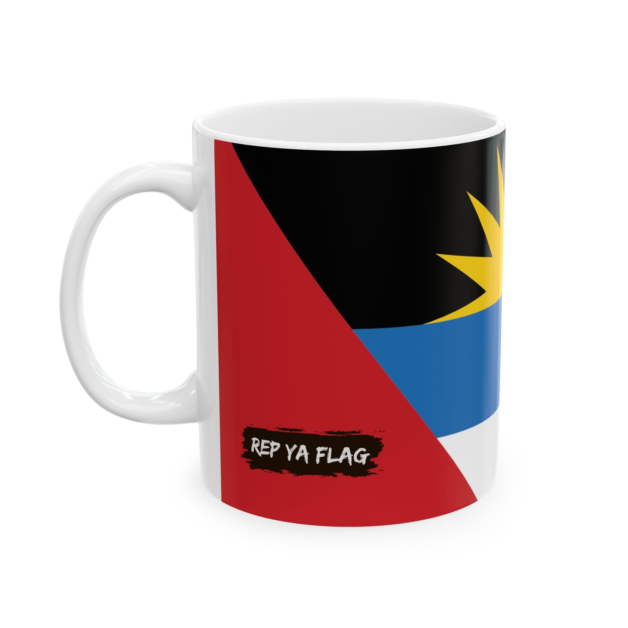 Antigua and Barbuda Flag Coffee Mug | Caribbean Pride Ceramic Tea Mug 11oz & 15oz | Rep Ya Flag