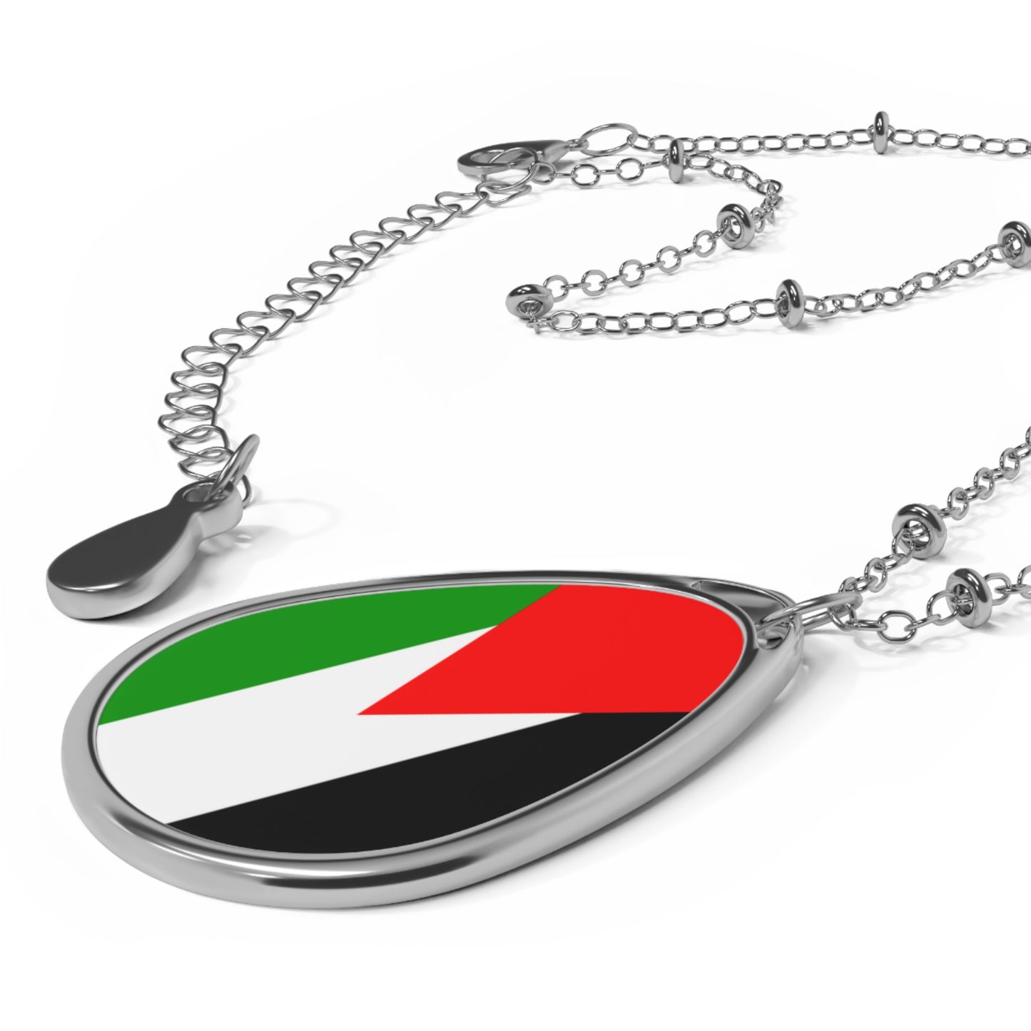 Palestine Flag Oval Necklace | Palestinian Heritage Pendant | Rep Ya Flag