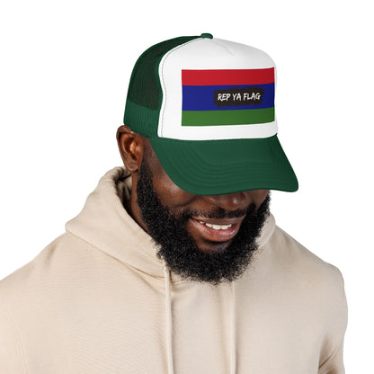 Gambia Flag Foam Trucker Hat | Gambian Pride Snapback Cap | Rep Ya Flag