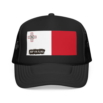 Malta Flag Foam Trucker Hat | Maltese Pride Snapback Cap | Rep Ya Flag