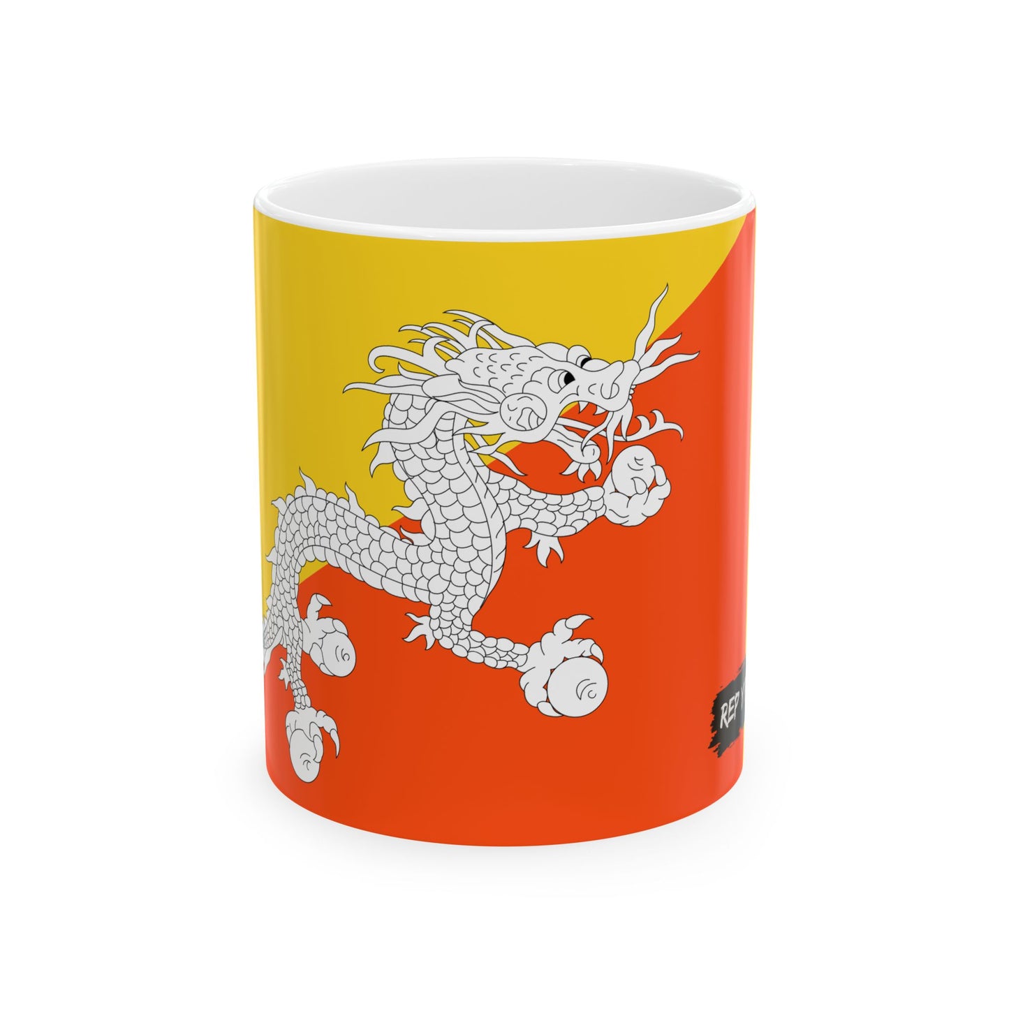 Bhutan Flag Coffee Mug | Bhutanese Pride Ceramic Tea Mug 11oz & 15oz | Rep Ya Flag