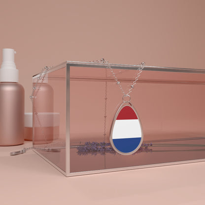 Netherlands Flag Oval Necklace | Dutch Flag Pendant | Heritage Jewelry | Cultural Gift | Rep Ya Flag