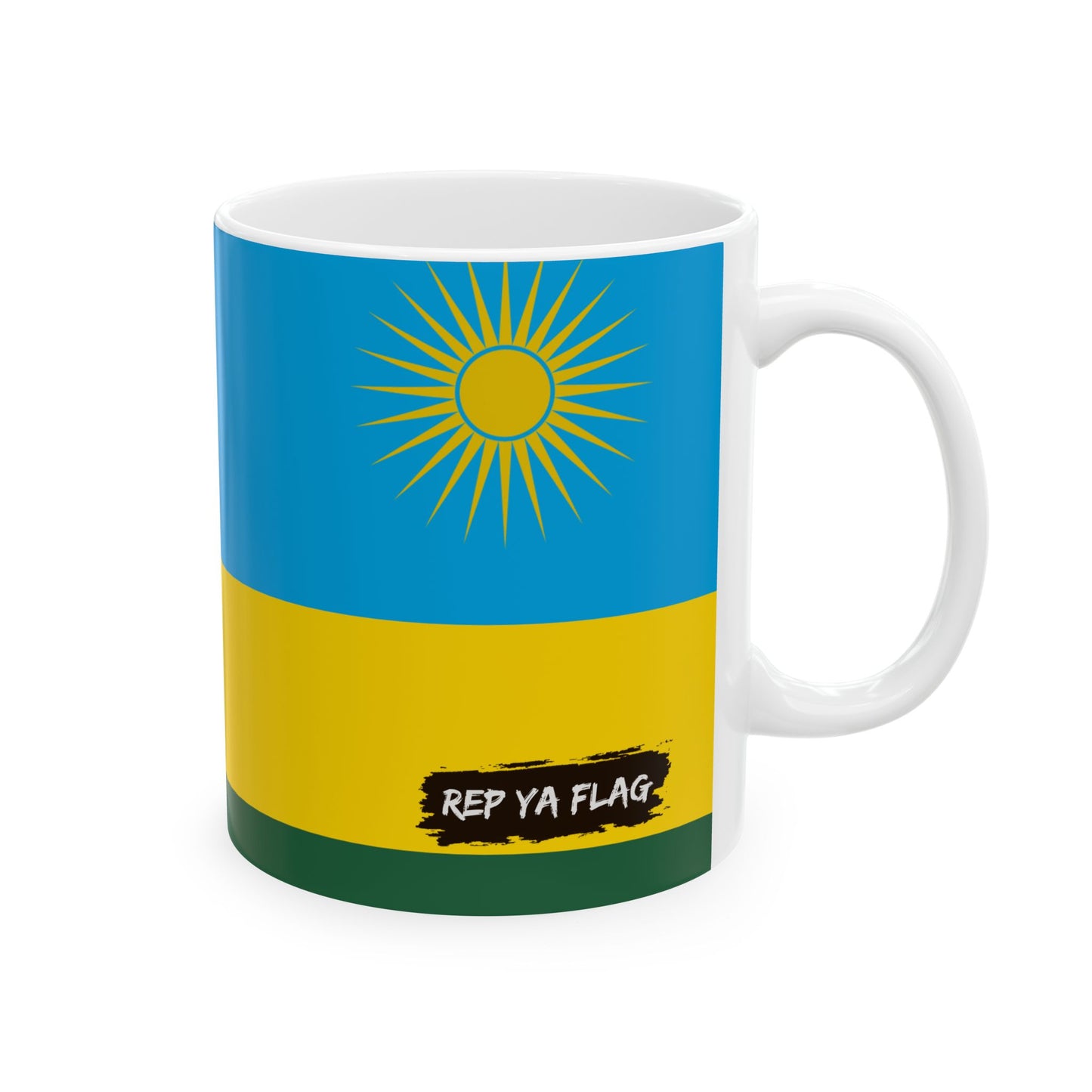 Rwanda Flag Coffee Tea Mug 11oz 15oz | Rep Ya Flag Ceramic Mug