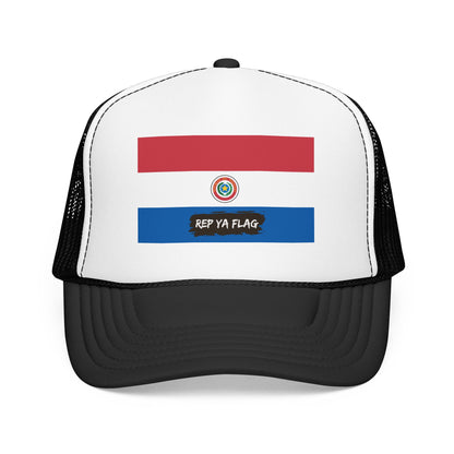Paraguay Flag Foam Trucker Hat | Paraguayan Pride Snapback Cap | Rep Ya Flag