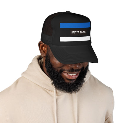 Estonia Flag Foam Trucker Hat | Estonian Pride Snapback Cap | Rep Ya Flag
