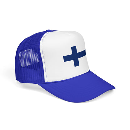 Finland Flag Foam Trucker Hat | Finnish Pride Snapback Cap | Rep Ya Flag