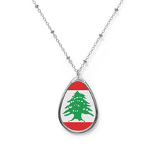 Lebanon Flag Oval Necklace | Lebanese Heritage Pendant | Rep Ya Flag