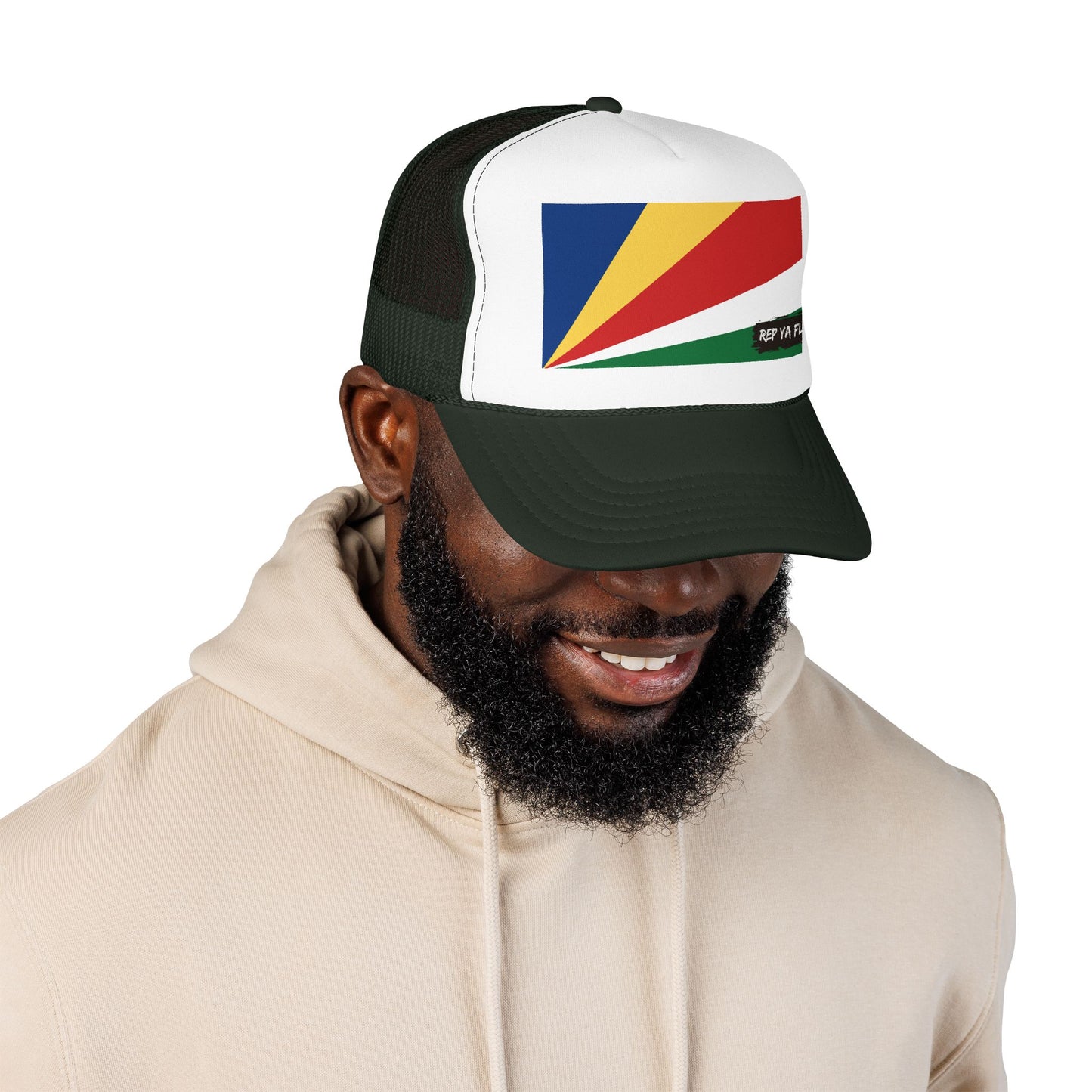 Seychelles Flag Foam Trucker Hat | Seychellois Pride Snapback Cap | Rep Ya Flag