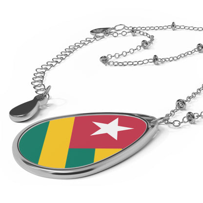 Togo Flag Oval Necklace
