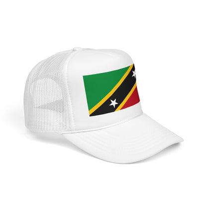 Saint Kitts and Nevis Flag Foam Trucker Hat | Kittitian & Nevisian Pride Snapback Cap | Rep Ya Flag