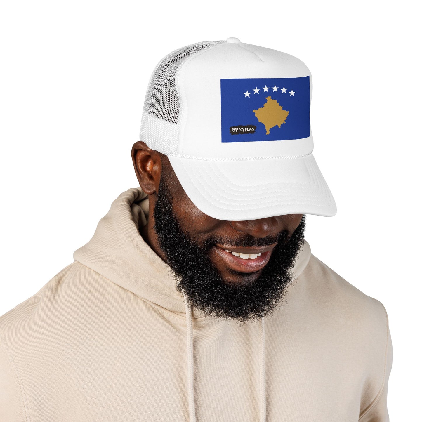 Kosovo Flag Foam Trucker Hat | Kosovar Pride Snapback Cap | Rep Ya Flag