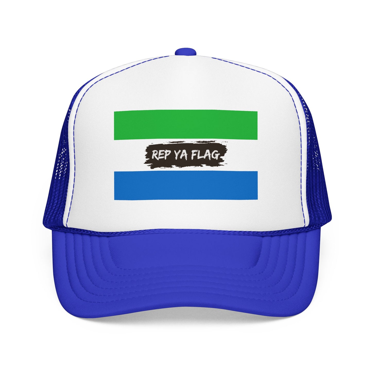Sierra Leone Flag Foam Trucker Hat | Sierra Leonean Pride Snapback Cap | Rep Ya Flag